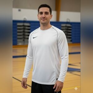 Nike Men's White Long Sleeve Shirt